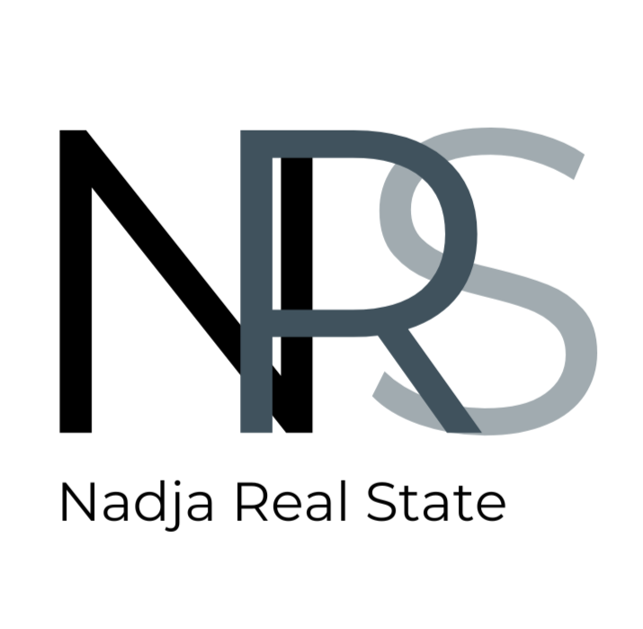 Logotipo Nadja Real Estate con tipografía NRS