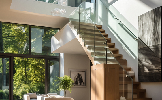 Escalera de diseño moderno en vivienda de lujo