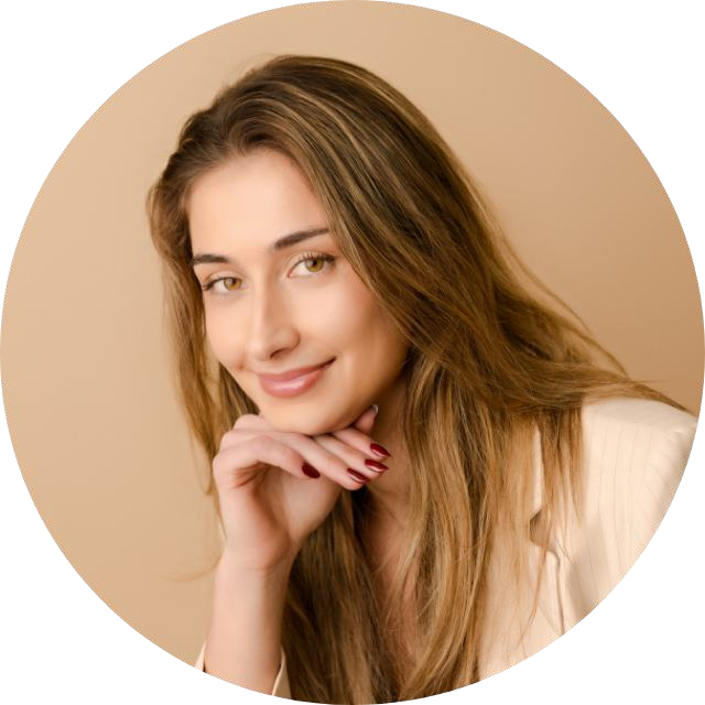 Retrato de Nadja en marco circular para perfil